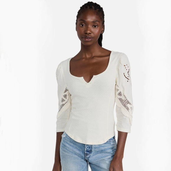 Free People Tops - Free People Ivory Brunch Date Top